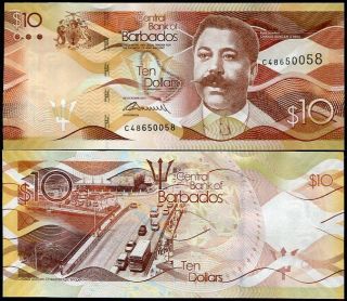 Barbados 10 Dollars 2017 P 75 Date Unc