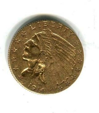 1914 - D $2.  50 | Old Gold | Xf Detail | Quarter Eagle | Denver | Better (ss8296)
