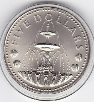 Barbados 1974 Large Five Dollar (80 Silver) Coin