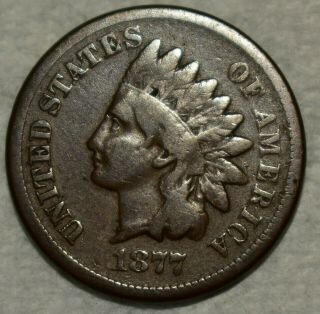 Very Good,  1877 Indian Head Cent Sharp,  Nearly Fine,  Key Specimen