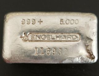 5 oz Engelhard.  999 Fine Poured Silver Bar 3rd Series 5k mintage 6 digit Serial 4