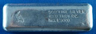 Vintage Golden Analytical 10 Ounce.  999 Poured Silver Bar
