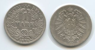 G4734 - Germany Empire 1 Mark 1874 C Km 7 Silver Wilhelm I.  Deutsches Reich