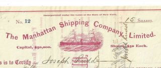 Stk - Manhattan Co. ,  Ltd.  1882 York Freight Forwarder Very Pretty
