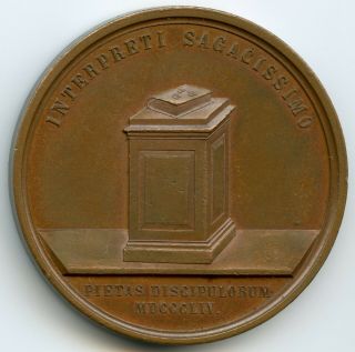 Sweden 1854 Bronze Medal Johan Holmbergson Swedish Lawyer 51mm 56gr