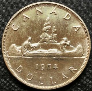 1954 Canada Silver $1 Dollar Good Date