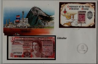 Gibraltar Unc.  Banknote,  Cover 1986