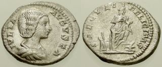 009.  Roman Silver Coin.  Julia Domna.  Ar Denarius.  Rome.  Isis & Horus.  Vf