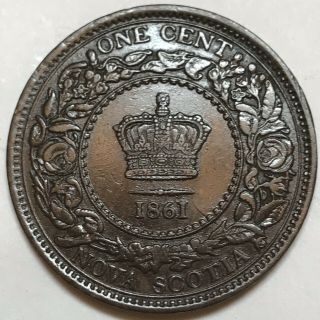 1861 Nova Scotia One Cent Foreign Coin