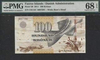 Tt Pk 30 2011 Faeroe Islands / Danish Administration 100 Kronur Pmg 68q