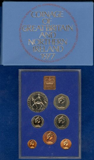 1977 Royal 7 Coin Proof Set Coinage Of Great Britain And Northern Ireland