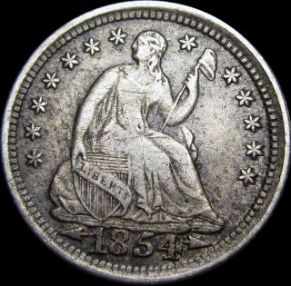 1854 Seated Liberty Half Dime Silver - - - - Type Coin - - - - S582