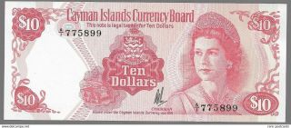 Cayman Islands 10 Dollars 1974.  Aunc Unc
