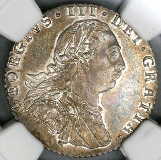 1787 Ngc Ms 62 George Iii 6 Pence Hearts Great Britain Silver Coin (19061001c)