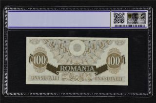 1947 Romania Banca Nationala 100 Lei Pick 65 PCGS 66 OPQ Gem UNC 2