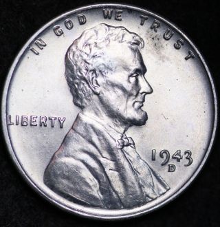 Uncirculated 1943 - D Steel Lincoln Wheat Cent Penny