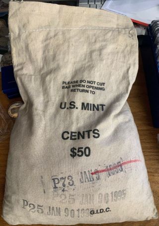 1995 P U.  S.  Sewn Bag Of 5000 Lincoln Memorial Cents
