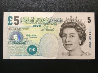 Gb Bank Of England 1999 £5 Five Pounds Banknote Unc S/n Hc14 527282