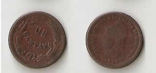 Honduras 1 Centavo 1879 Rare