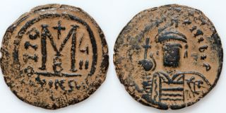 Byzantine Coin Ae 29 Follis Maurice Tiberius 582 - 602 Ad Nicomedia Year 7