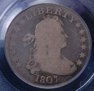 1807 Draped Bust Quarter Pcgs Vg 08 Lovely Problem Circ Solid For The Grade