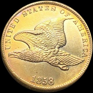 1858 Flying Eagle Cent Gemmy Uncirculated Copper Collectible Coin