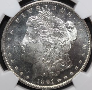 1891 - S Morgan Silver Dollar Ngc Ms63 Dmpl