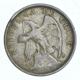 Silver - World Coin - 1927 Chile 1 Peso - 8.  7g - World Silver Coin 447