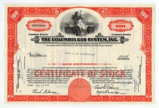 Columbia Gas System,  Inc Stock Certificate