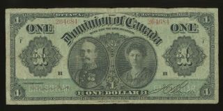 1911 Dominion Of Canada $1 Key Green Line P - 27a Fine,