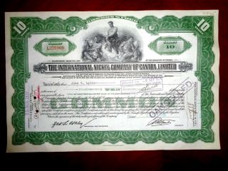 The International Nickel Co Of Canada Ltd Share Certificate 1930
