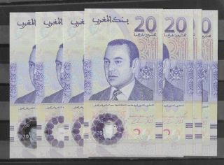 2019 10 X Morocco Banknote Maroc Billet De Banque 20 Dh Commemorative Note Unc