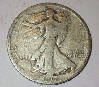 1917 Walking Liberty Half Dollar,  Weinman Design,  90 Silver