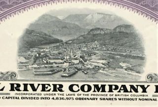POWELL RIVER CO LTD Stock SPECIMEN Powell River British Columbia Pulp Paper.  UNC 2