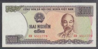 Vietnam 2000 Dong Banknote P - 103 Nd 1987 Unc