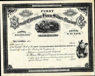 First South Extension Horn Silver Mining Co Of Illinois,  18 - -,  Unissued,  Crisp S