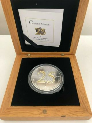 2013 Rcm 25th Anniversary 1oz 999 Silver 24k Gilded Maple 1 Of 500