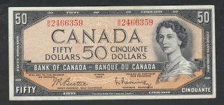 1954 Bank Of Canada 50 Dollars Bank Note Beattie - Rasminsky