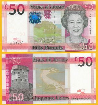 Jersey 50 Pounds P - 36 2018 Unc Banknote