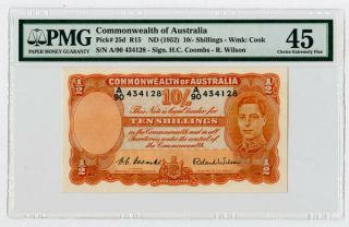 Australia.  Commonwealth Of Australia.  Nd (1952),  10/ - Shillings,  P - 25d R15