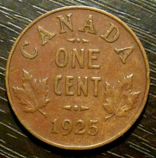 Canada 1925 One Cent Key Date - Low Mintage