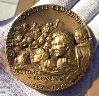 Rutgers - Princeton 1869 - 1969 College Football Centennial Bronze Medal