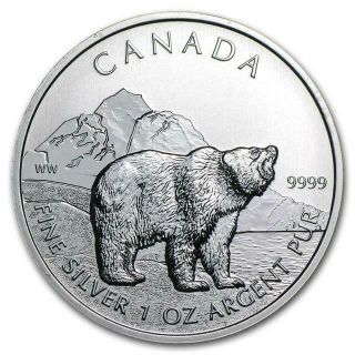 Canada - 2011 Animal Series - Polar Bear 1 Oz.  9999 Silver Maple Leaf $5 Coin