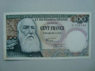 Belgian Congo 100 Francs 1956 Xf