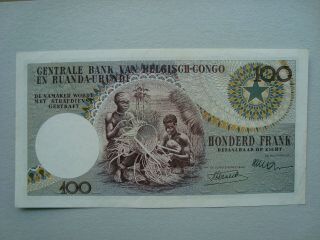 Belgian Congo 100 Francs 1956 XF 2