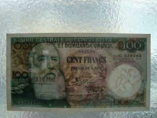 Belgian Congo 100 Francs 1956 XF 3
