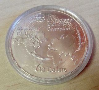 Canada 1973 Xxi Montreal Olympics 1976,  10 Dollars Silver Coin Unc / T21137
