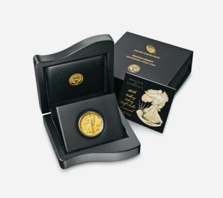 2016 - W 1/2 Oz Gold Walking Liberty Half Dollar Centennial Coin (w/ogp) 24k Gold