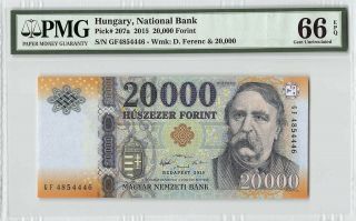 Hungary 2015 P - 207a Pmg Gem Unc 66 Epq 20,  000 Forint
