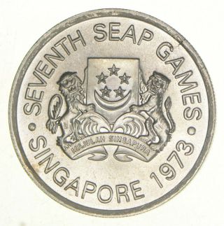Silver - World Coin - 1973 Singapore 5 Dollars - World Silver Coin - 25g 218